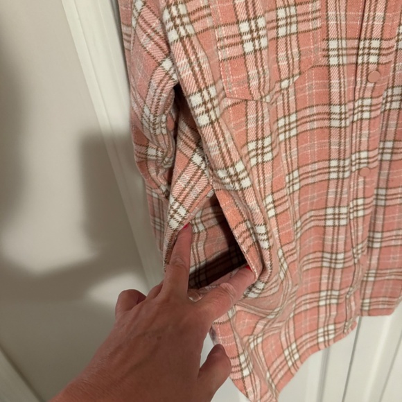 Zyia Flannel Pink Plaid Shacket - Picture 6 of 6